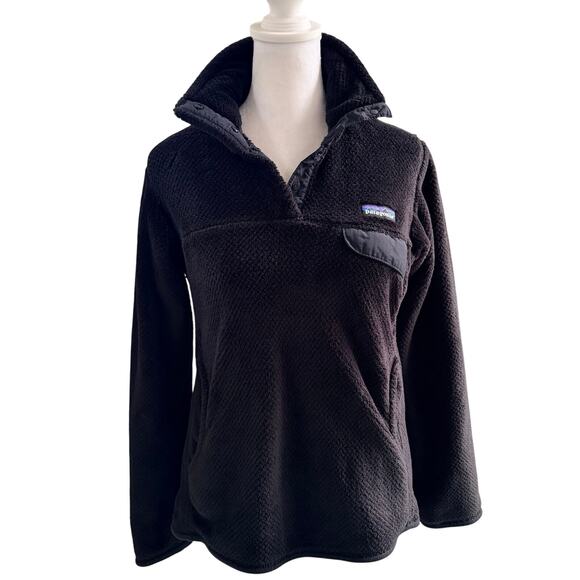 Patagonia T-Snap ReTool Black Small Sweater Quarter Button Fleece Shacket - Picture 1 of 6